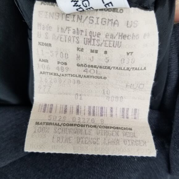 Hugo Boss Einstein Sigma Pure Wool Suit Coat 40L Mens 3 Button Blazer Charcoal - Picture 8 of 8